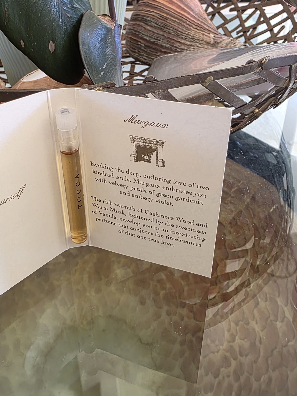 Tocca Margaux Eau de Parfum Sample Card - Cream and Gold Design